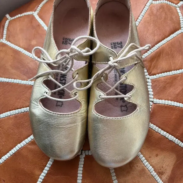 [BUNJANG] Birkenstock Gold Lace-Up Shoes / 버켄스탁 골드 레이스업 슈즈