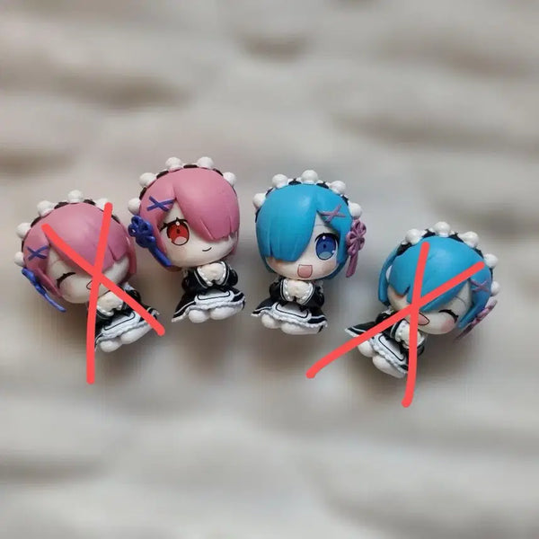 [BUNJANG] Re:Zero Ram Rem Mini Figure / 리제로 렘 람 미니 피규어 가챠