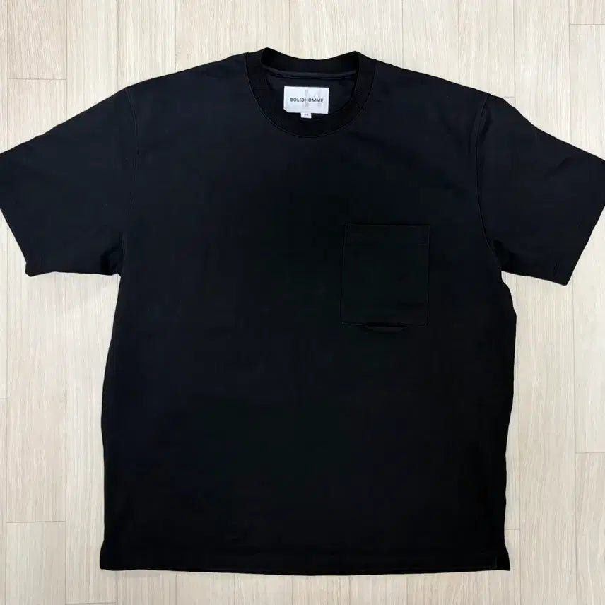 [BUNJANG] Solid Homme Pocket Short Sleeve T-Shirt Black 48 / 솔리드옴므 포켓 반팔 티셔츠 블랙 48