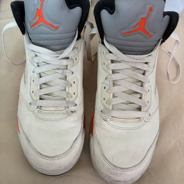 [BUNJANG] Nike Air Jordan 5 Retro Sail/Orange Blaze Men's Sneakers (265mm) / 에어 조던 5 레트로 Sail/Orange Blaze 265size