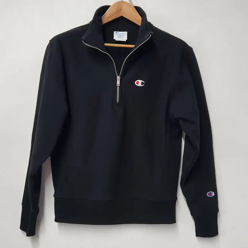 [BUNJANG] Champion Reverse Weave Half-Zip Fleece Sweatshirt Black M / [정품] 챔피온 리버스 위브 하프집업 기모 맨투맨 블랙 M