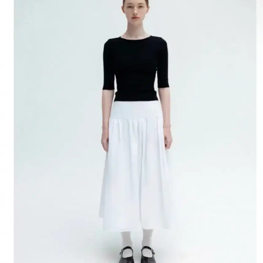 [BUNJANG] LFM Tiered Midi Skirt - White / lfm Tiered Midi Skirt / white
