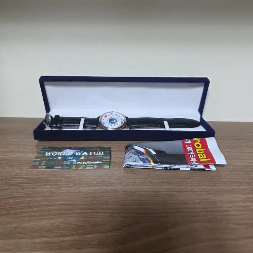 [BUNJANG] World Watch Men's Leather Band Watch Full Set / 월드 워치 시계 가죽 밴드 풀세트