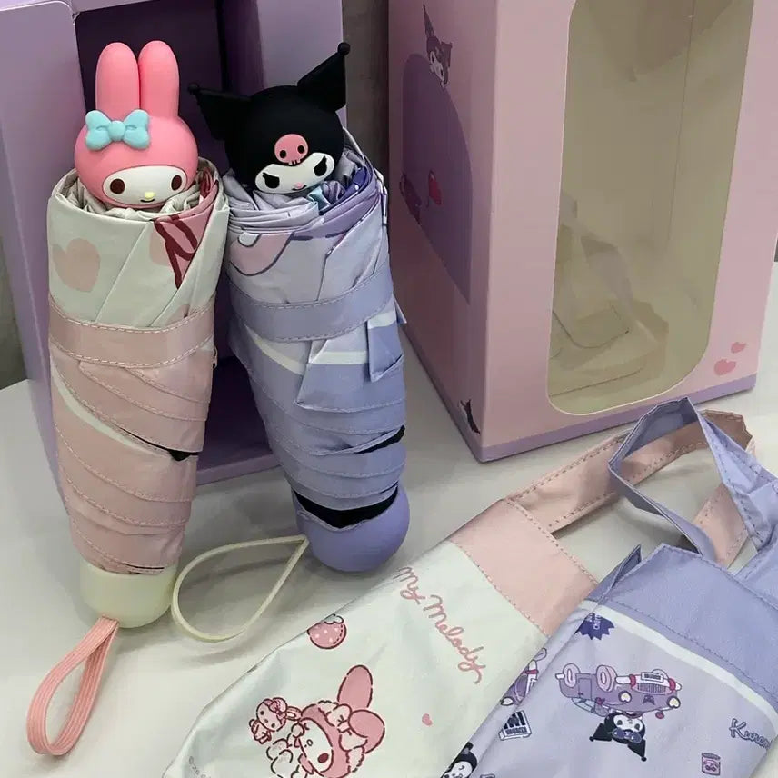 [BUNJANG] Sanrio Kuromi My Melody Folding Umbrella / 쿠로미 마이멜로디 접이식 우산