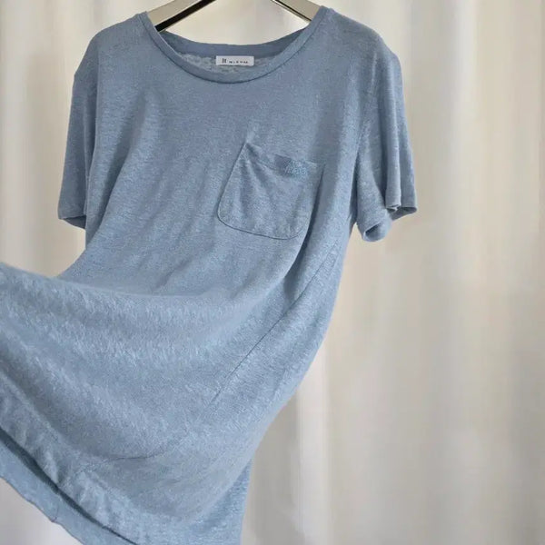 [BUNJANG] IT MICHAA Sky Blue Pocket Short-Sleeve T-Shirt / 잇미샤 하늘색 티셔츠