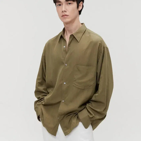 [BUNJANG] Lemard Soft RN Overshirt - Olive / 르마드 소프트 알앤 오버 셔츠 - OLIVE 1