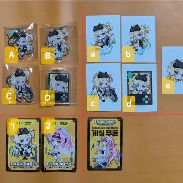 [BUNJANG] Mezzo Piano Composition 2nd Collaboration Rinne Keyring, Sticker, Photocard, Game Coupon Set / 명조 컴포즈 2차 콜라보 린네 키링 스티커 게임쿠폰 포카 1세트 판매