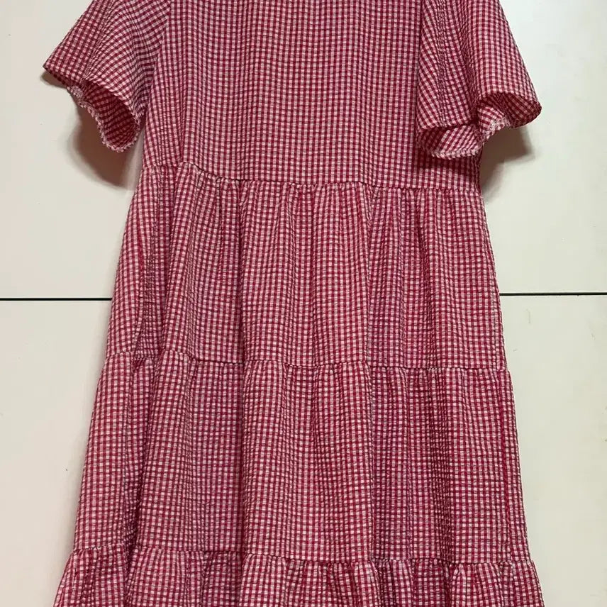 [BUNJANG] Checkered Frill Sleeve Maxi Dress / 원피스 팔아요 free