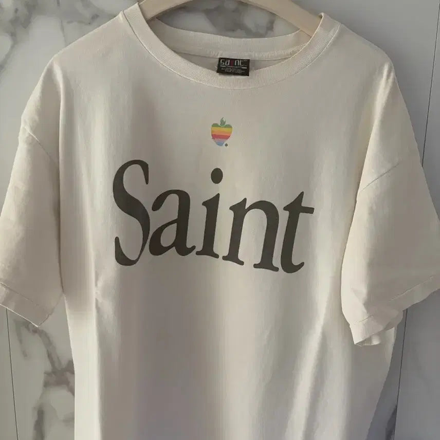 [BUNJANG] Saint Michael Apple T-Shirt White XL / (XL) 세인트 미카엘 애플 화이트 반팔 티셔츠 세인트 마이클