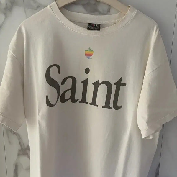 [BUNJANG] Saint Michael Apple T-Shirt White XL / (XL) 세인트 미카엘 애플 화이트 반팔 티셔츠 세인트 마이클