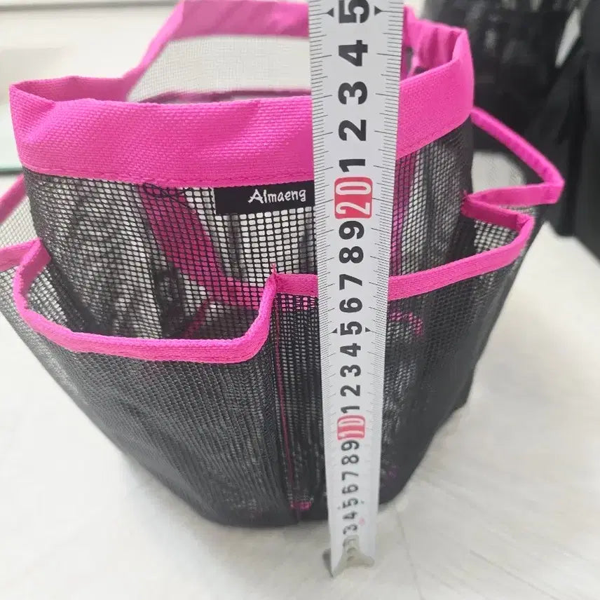 [BUNJANG] Almaeng Mesh Tote Bag - Pink / Almaeng 메쉬백 수납 가방 핑크 수영가방 망사토트백