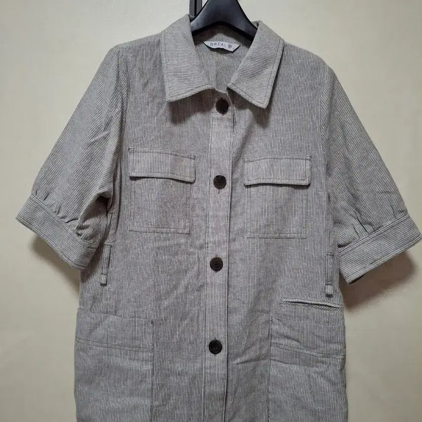 [BUNJANG] Breall Stripe Short Sleeve Jacket / 브레알 스트라이프 반팔 자켓 66날씬77