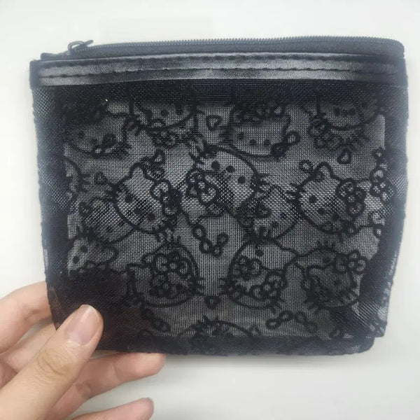 [BUNJANG] Hello Kitty Black Mesh Pouch / 헬로키티 블랙 메쉬 파우치