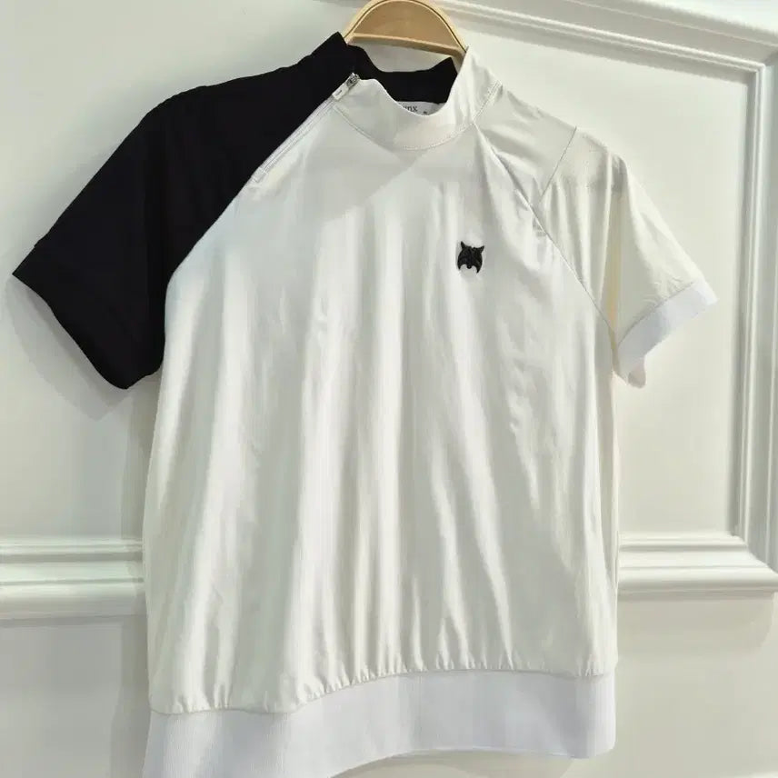 [BUNJANG] Lynx Golf Wear Short Sleeve T-Shirt White/Black / 링스 반팔 티셔츠 화이트 블랙