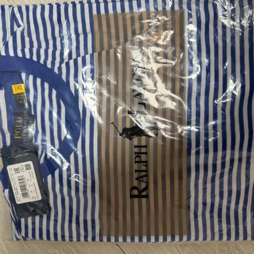 [BUNJANG] Polo Ralph Lauren Blue Stripe Short Sleeve T-Shirt XL / 폴로 랄프로렌 블루 스트라이프 반팔 티셔츠 XL