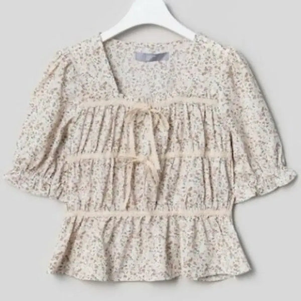 [BUNJANG] 8seconds Floral Print Lace Blouse / 에잇세컨즈 잔꽃 프린트 레이스 블라우스