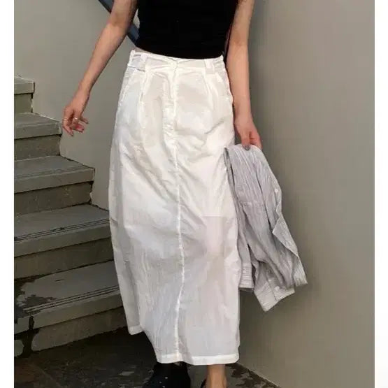 [BUNJANG] Unan White Long Skirt / 새상품 우난 화이트 롱스커트