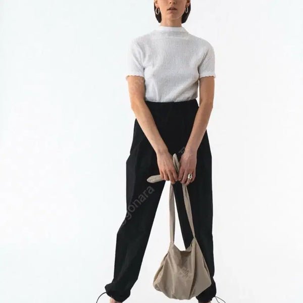 [BUNJANG] Amomento Drawstring Pants Black / 아모멘토 드로우 스트링 팬츠 블랙