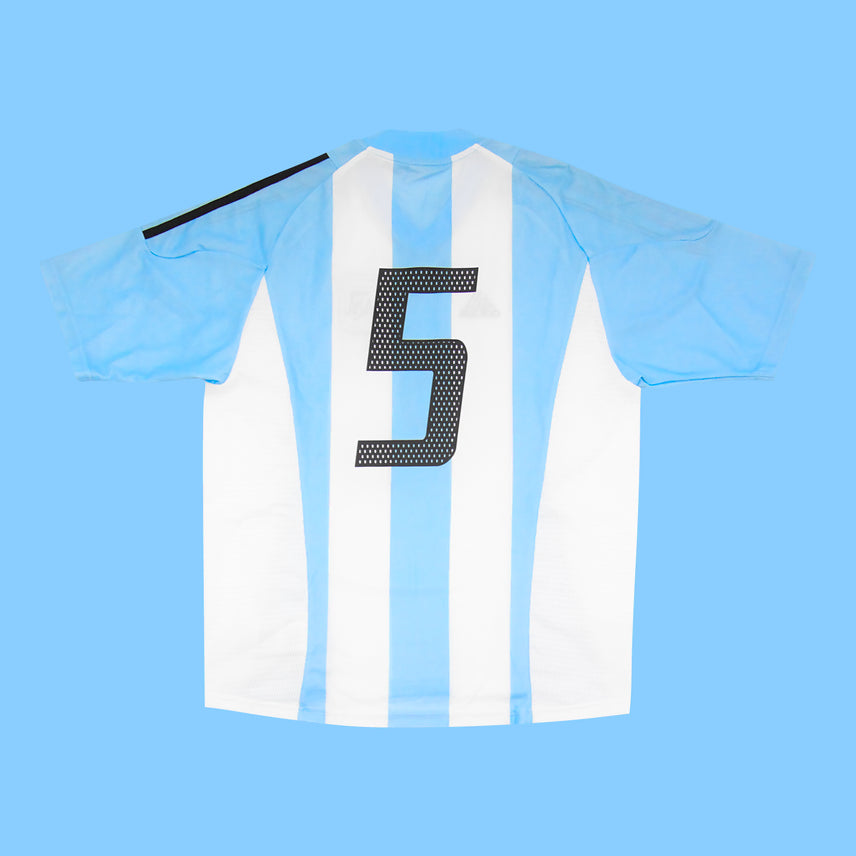 [BUNJANG] Adidas Argentina 02/04 Home Javier Mascherano #5 Football Jersey (Size M) / 정품 아디다스 아르헨티나 유니폼 02 04 홈  마스체라노 5 해외 M