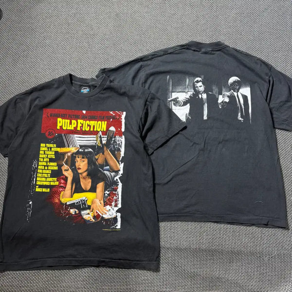 [BUNJANG] Pulp Fiction Band Print T-Shirt (Black, L/XL) / 새상품) 펄프픽션 락밴드 프린팅 티셔츠 (L/XL)