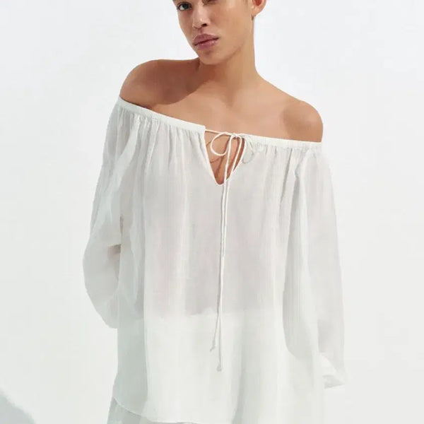 [BUNJANG] Zara ZW Collection Linen Oversized Blouse - Size M / 자라 ZW 컬렉션 린넨 블라우스 M
