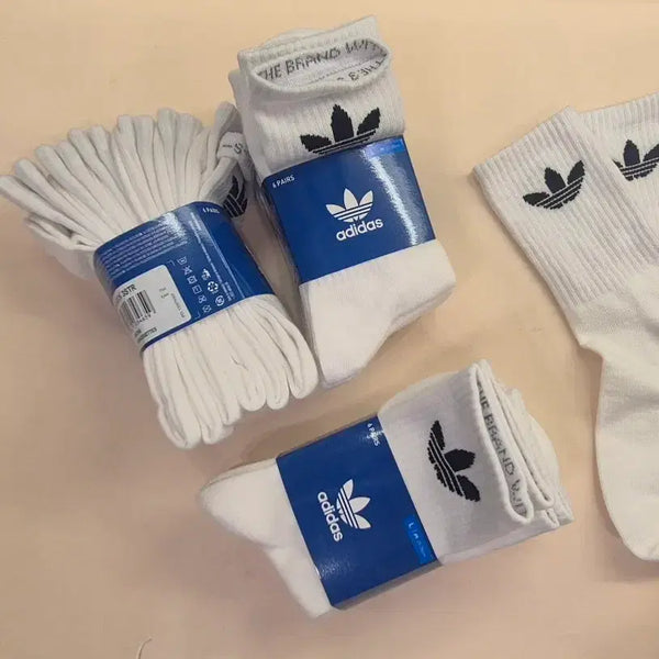 [BUNJANG] Adidas Basic Thickness Socks White 18 Pairs / 아디다스 기본두께 양말 화이트 18켤레