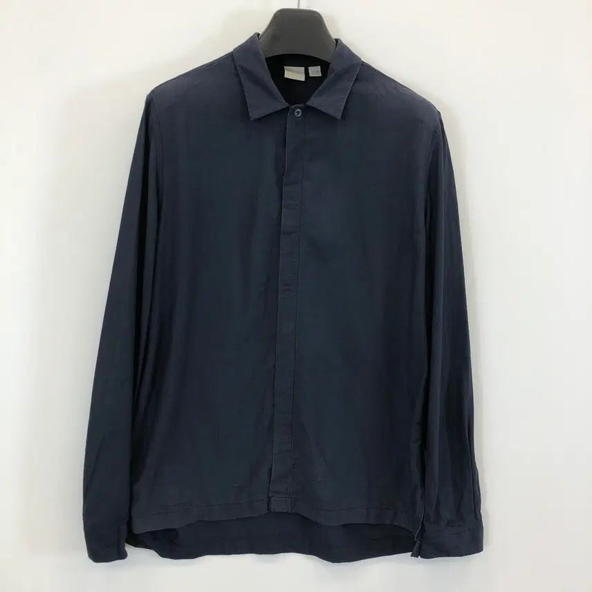 [BUNJANG] Sie:Sie Linen Blend Hidden Shirt Navy 100 / 시리즈 린넨 가먼트 히든셔츠 100