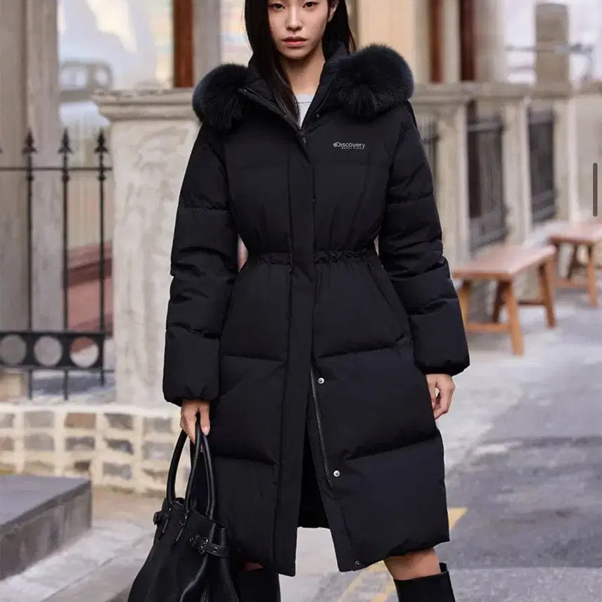 [BUNJANG] Kelly Goose Down Long Padding (Black) / 켈리 구스다운 롱패딩 100  (BLACK)