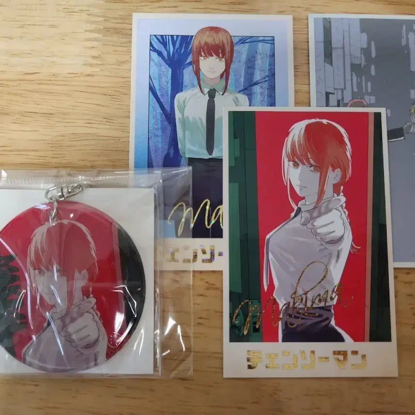 [BUNJANG] Chainsaw Man Makima Clear Charm & 3 Memorial Cards Bundle Set / 체인소맨 마키마 클리어챰, 메모리얼 카드 3장 일괄