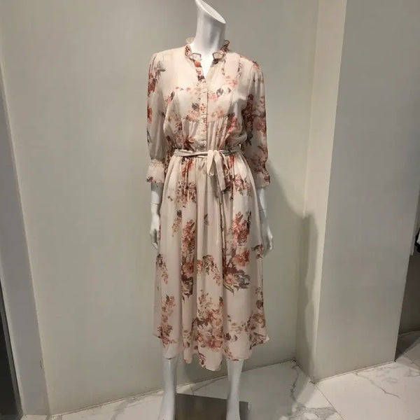 [BUNJANG] Roem Chiffon Flower Long Dress / [로엠] 쉬폰 플라워 롱원피스 [새상품/급처/55~66]