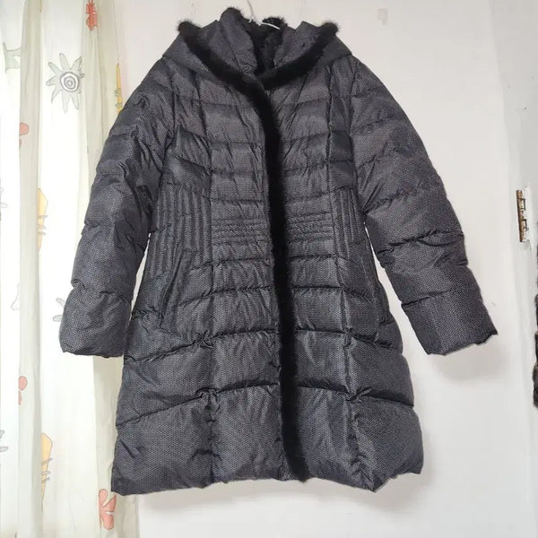 [BUNJANG] Renoma Goose Down Mink Trimmed Women's Padded Jacket / 레노마 구스다운 밍크털 여성 패딩 91-96-165(77