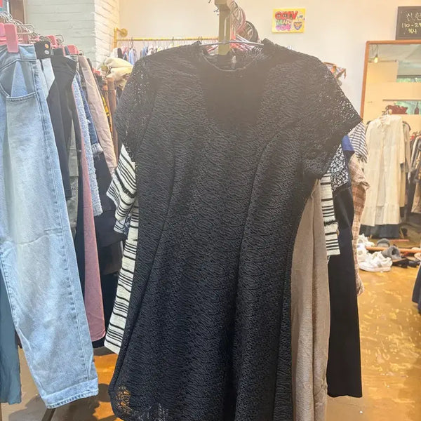 [BUNJANG] Zara Black Lace Blouse Dress / 자라 레이스 블라우스 블랙 원피스