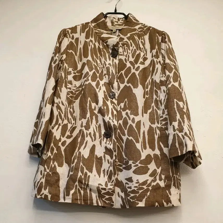 [BUNJANG] Joannex Linen 100% Pattern Jacket (New with Tags) / 55~마른66)조아넥스 린넨 100% 패턴 자켓 (택달린 새상품)