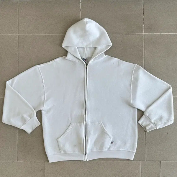 [BUNJANG] Vintage Russell Athletic Hoodie Zip-up White L / 빈티지 러셀 후드집업 화이트 L