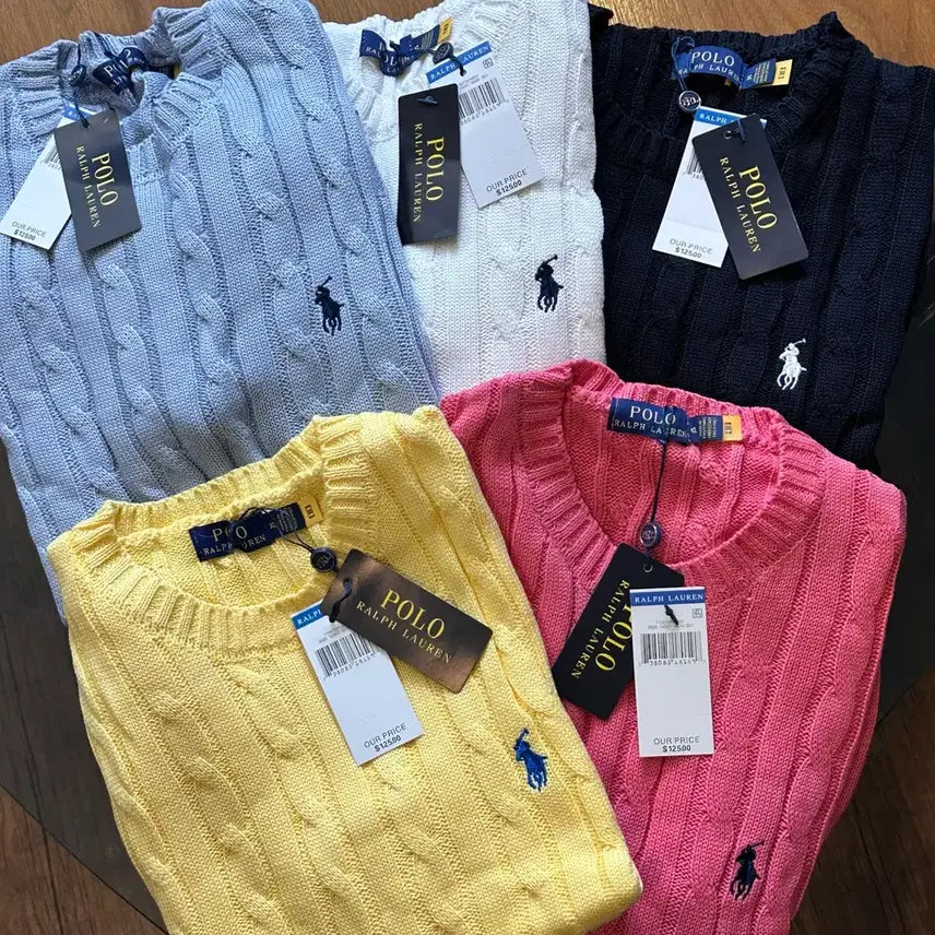 [BUNJANG] Polo Ralph Lauren Women's Cable Knit Short Sleeve Sweater / 정품 새상품) 폴로 랄프로렌 여성 케이블 반팔니트