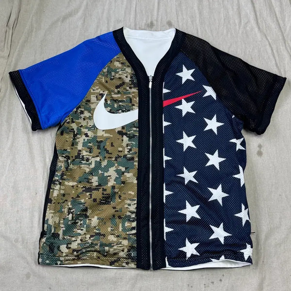 [BUNJANG] Nike International Reversible Camo Star Baseball Jersey Jacket XL / 나이키 해외판 리버시블 카모 스타 베이스볼 져지 자켓 XL