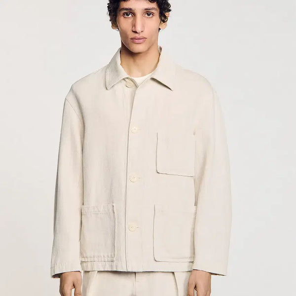 [BUNJANG] Sandro Homme Walker Linen Overshirt Jacket / 산드로 옴므 워커 린넨 오버 셔츠 자켓