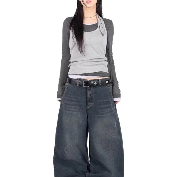 [BUNJANG] LitKims Scratch Balloon Jeans / 릿킴 SCRATCH BALLOON JEANS