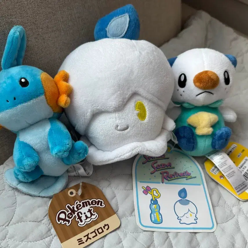 [BUNJANG] Psychosoda Pokemon Fit Quaxly & Floragato Doll Bundle Set / 불켜미 사이코 소다, 포켓몬 fit  수댕이, 물짱이 인형 일괄