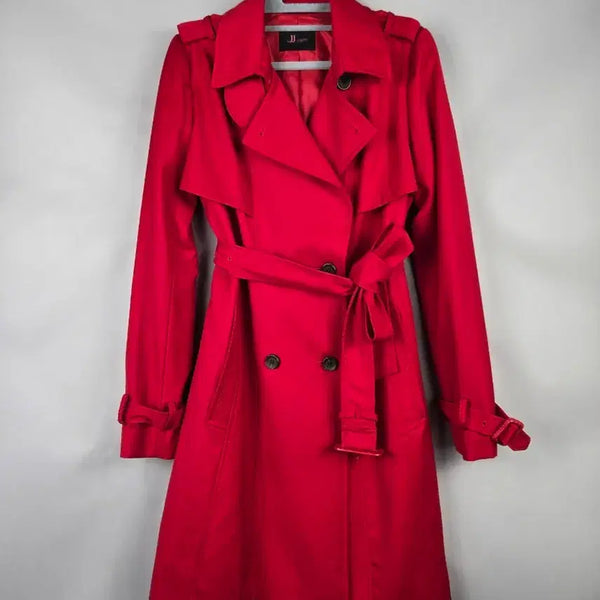 [BUNJANG] JJ JIGOTT Women's 100% Wool Trench Coat Red / [무료배송]JJ지고트 85-88-155 여성 울 100% 트렌치코트 레드