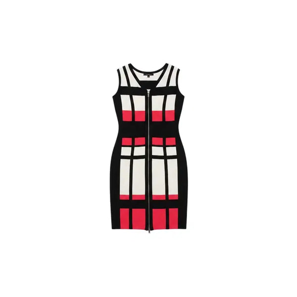 [BUNJANG] Solezia Women's Sleeveless Dress Square Line Zip-Up BK Size 55 / 여성55 / 솔레지아 집업 스퀘어라인 민소매원피스BK 25-28
