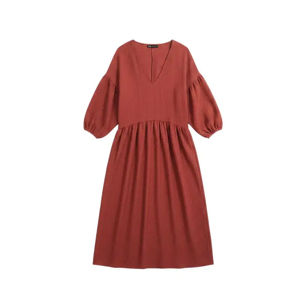 [BUNJANG] Zara V-Neck Balloon Fit Oversized Dress / 여성M / 자라 브이넥 벌룬핏 오버 원피스RD 25-32