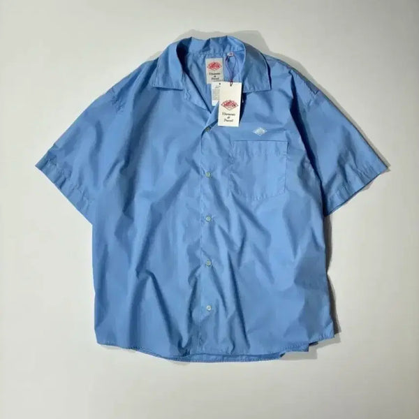 [BUNJANG] DANTON Crew Neck Short Sleeve T-Shirt Sky Blue Size 40 / DANTON 단톤 백로고 반팔 셔츠 블루 40사이즈