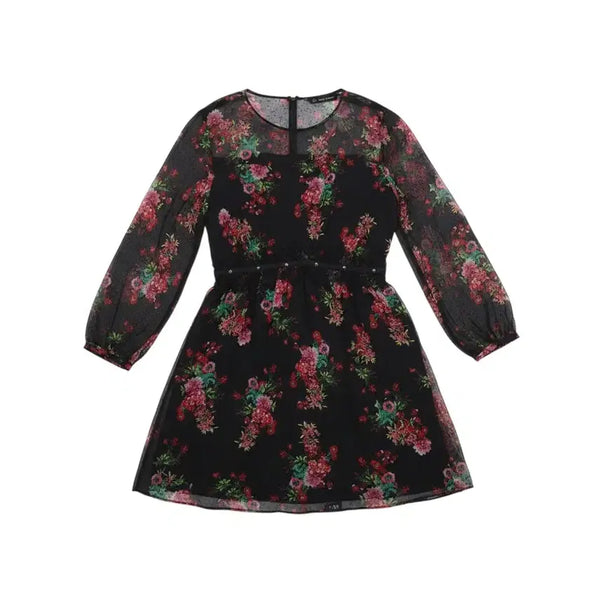 [BUNJANG] Zara Women's Floral Lace See-Through Dress (Black, M) / 여성M / 자라 플라워 레이스 시스루 원피스BK 25-39