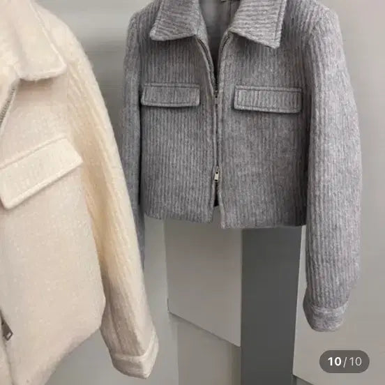[BUNJANG] London Plot Brushy Cropped Wool Jacket / 런던플랏 브러쉬 헤어리 크롭 울자켓