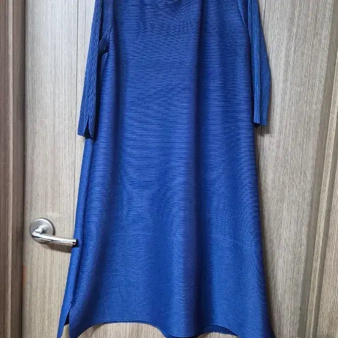 [BUNJANG] Pleated Long Dress - Blue / 플리츠 롱원피스 블루