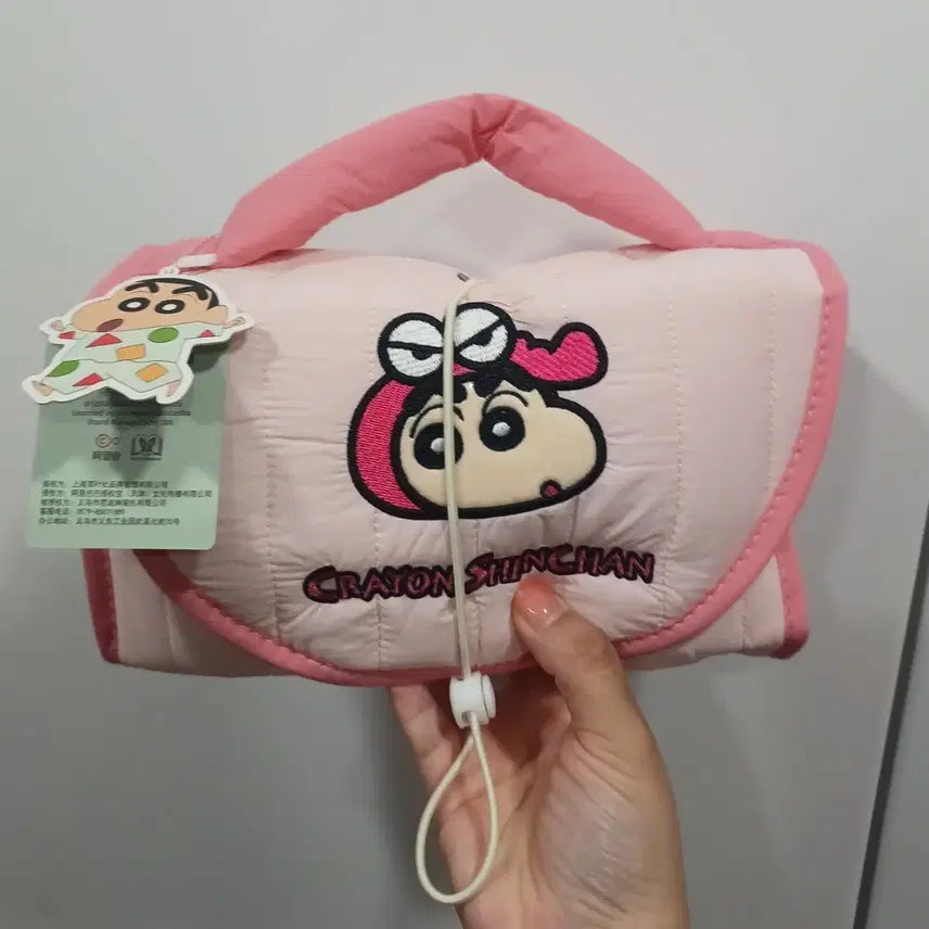 [BUNJANG] Crayon Shin-chan 3-Tier Pouch (Pink) / 짱구는 못말려 짱구 3단 핑크 파우치(새상품)