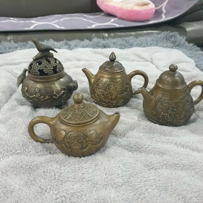 [BUNJANG] Antique Copper Small Teapot Set (4 Types) / 동 엔틱 작은 주전자 4종