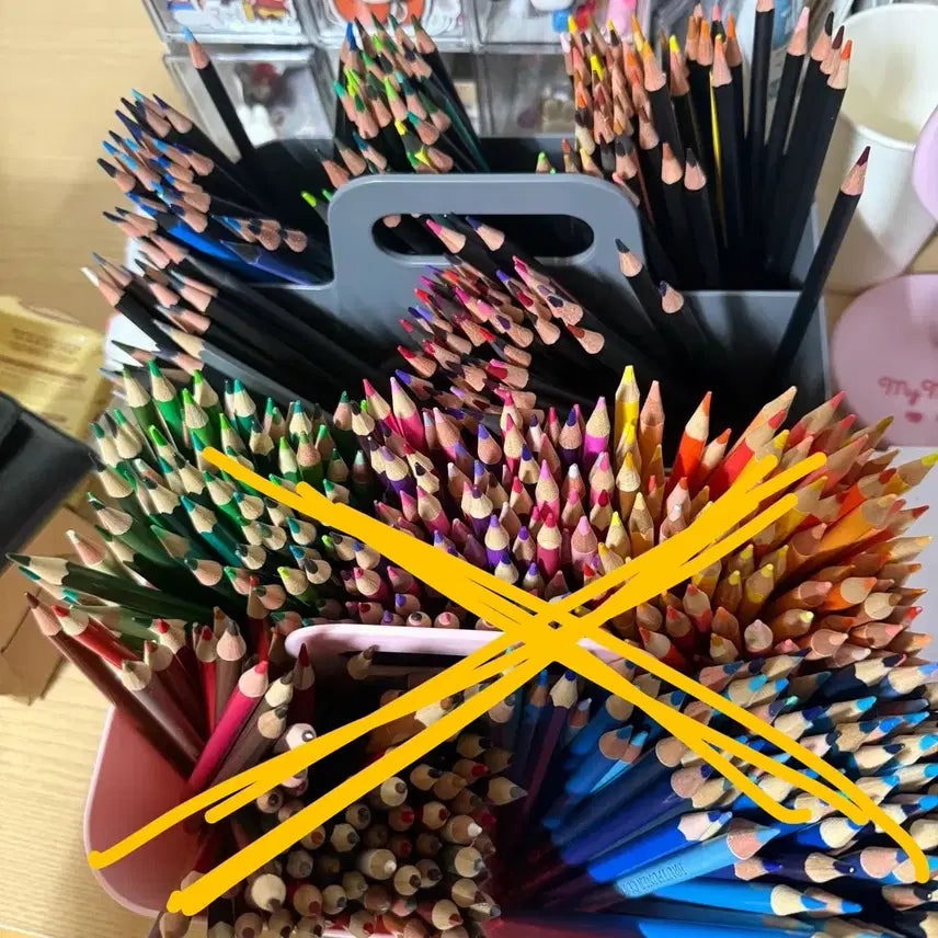 [BUNJANG] Colored Pencils Set (432 pcs Pink Case, 217 pcs Grey Case) / 색연필