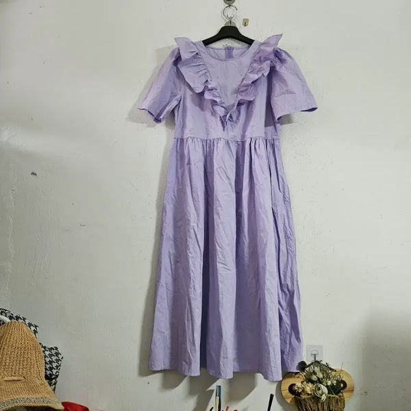 [BUNJANG] Lavender Frill Dress / 라벤더 프릴 원피스